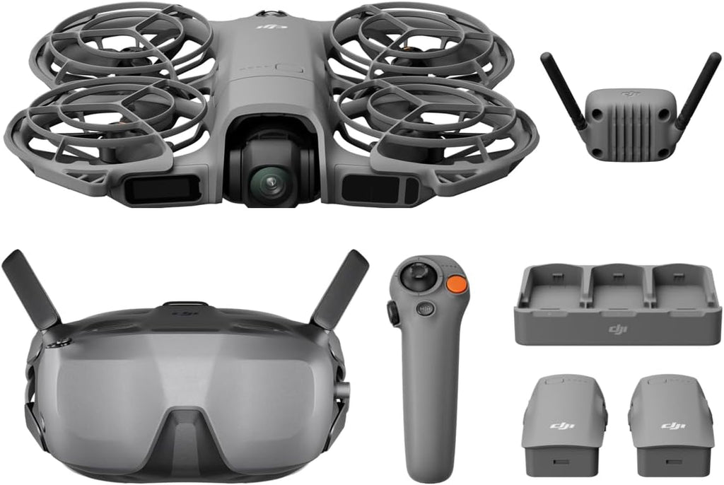 DJI Neo 2 Motion Fly More Combo with RC Motion 3 & Goggles N3 | Stable Transmission with Digital Transceiver, 4K Drone for Beginners, FPV Flying, 3 Batteries