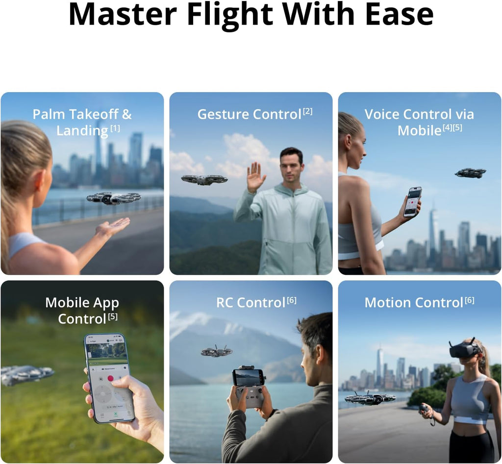 DJI Neo 2 Fly More Combo (Drone Only), 4K Drone with Camera | Palm Takeoff & Landing, Gesture Control, Activetrack, Omnidirectional Obstacle Sensing, 3 Batteries